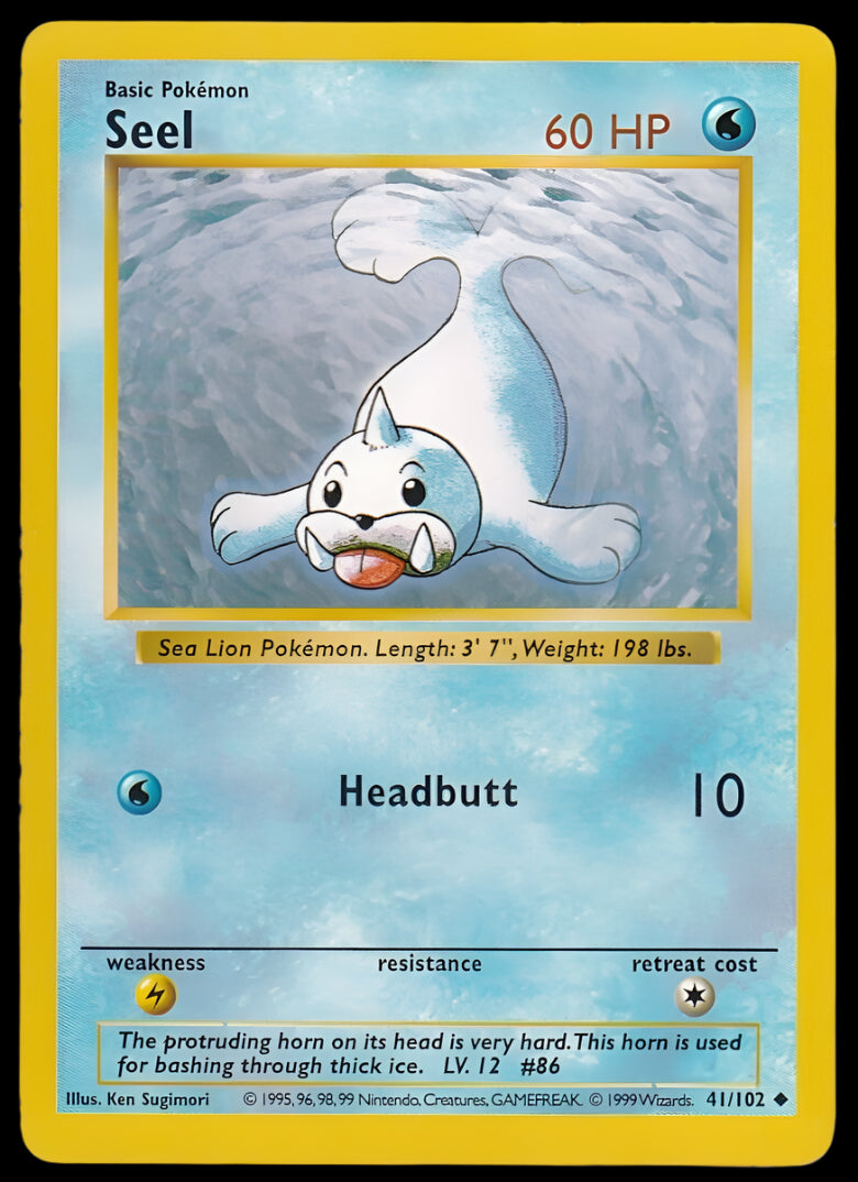 Pokemon TCG Shadowless Seel 41/102 - Base Set English