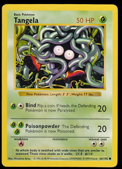 Pokemon TCG Shadowless Tangela 66/102 - Base Set English