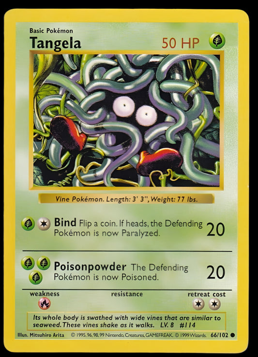 Pokemon TCG Shadowless Tangela 66/102 - Base Set English