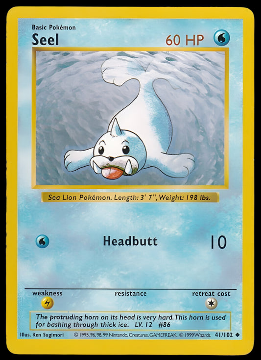 Pokemon TCG Shadowless Seel 41/102 - Base Set English