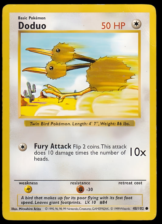 Pokemon TCG Shadowless Doduo 48/102 - Base Set English