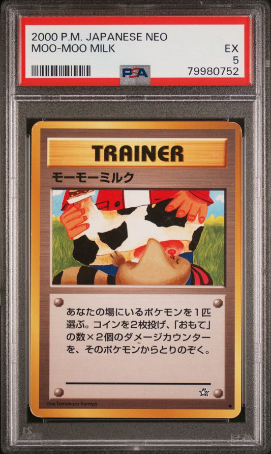 PSA 5 Pokemon Japanese 2000 Neo Moo Moo Milk Banned Card
