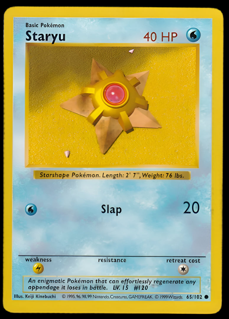 Pokemon TCG Shadowless Staryu 65/102 - Base Set English