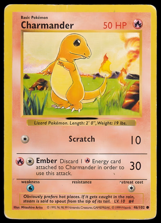 Pokemon TCG Shadowless Charmander 46/102 - Base Set English
