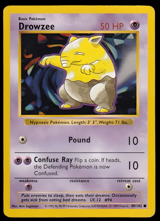 Pokemon TCG Shadowless Drowzee 49/102 - Base Set English