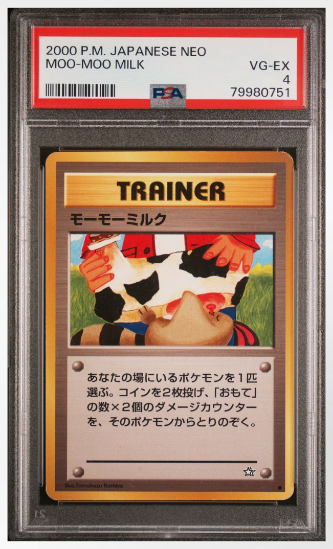 PSA 4 Pokemon Japanese 2000 Neo Moo Moo Milk Banned Card