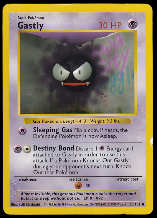 Pokemon TCG Shadowless Gastly 50/102 - Base Set English
